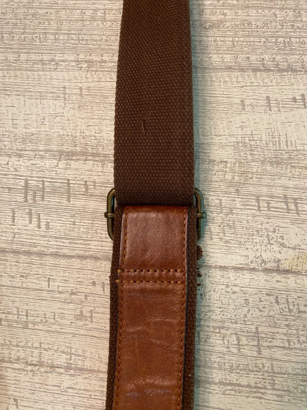 Vintage Brown Leather Fossil Messenger Laptop Bag